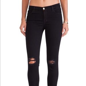 j brand low rise black skinny jeans